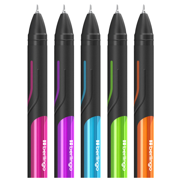 Ручка шариковая маслянная Berlingo "Color Zone stick" синяя, 0,7мм, прорезиненный корпус ассорти игольчатая  CBp_70950 285411 - МСК «Форвард»