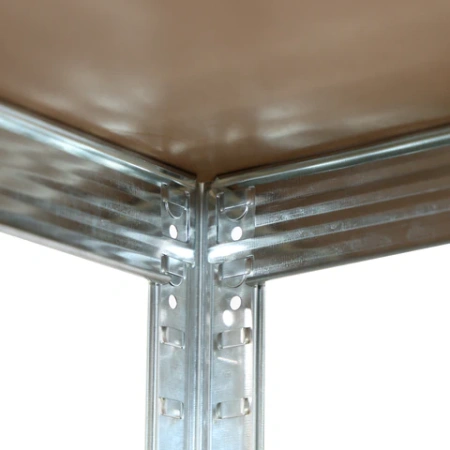 Стеллаж металлический BOOMHOUSE (БУМХАУС) безболтовой, 1800x750x350 мм, 5 полок МДФ, нагрузка на стеллаж до 875 кг, серебристый, 291411 - МСК «Форвард»