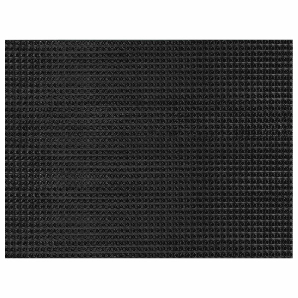 Коврик придверный 45х60 см, ЧЕРНЫЙ пластиковый грязезащитный, толщина 10 мм, "ТРАВКА", PRIMILA, 701063