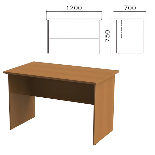 Стол письменный "Монолит" (ш1200*г700*в750 мм), цвет орех, СМ1.3 640087