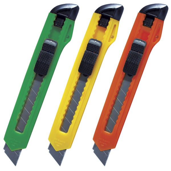 Нож канцелярский 18 мм ERICH KRAUSE "Standard", фиксатор, цвет корпуса ассорти, подвес, 19145 231613