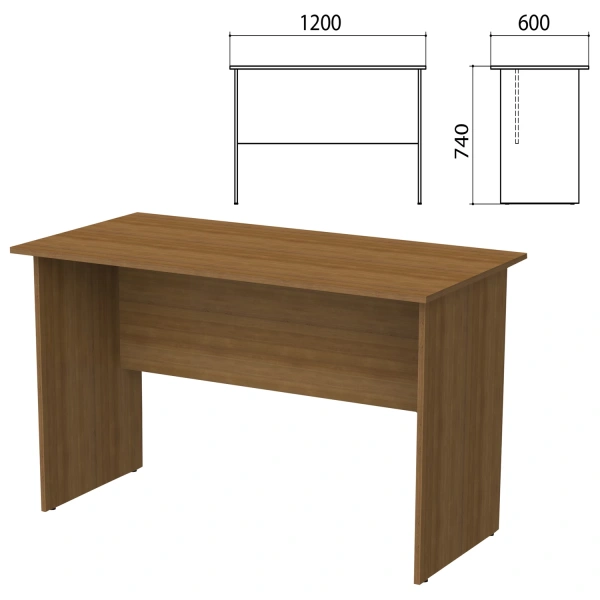 Стол письменный "Бюджет" (ш1200*г600*в740 мм), орех 190, 402660, 402660-190 641154