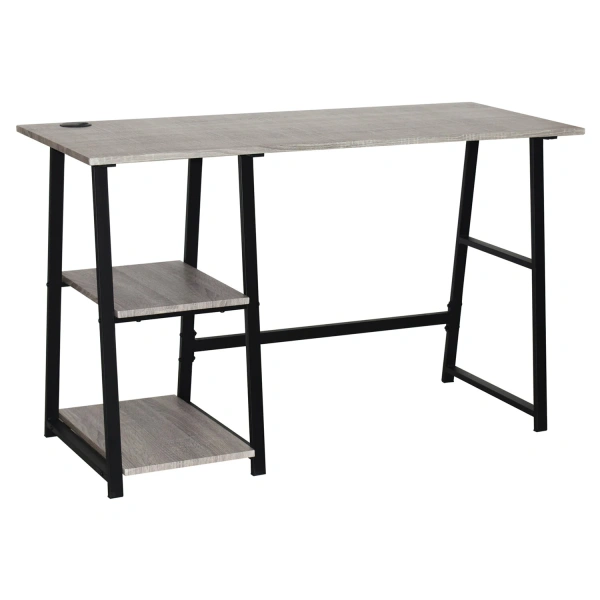 Стол на металлокаркасе BRABIX LOFT CD-006 (ш1200*г500*в730мм), 2 полки, цвет дуб антик, 641225