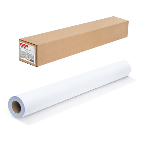 Бумага широкоформатная рулон для плоттера 914мм*30м*втулка 50,8мм,120г/м2, CIE 146%, BRAUBERG 110622