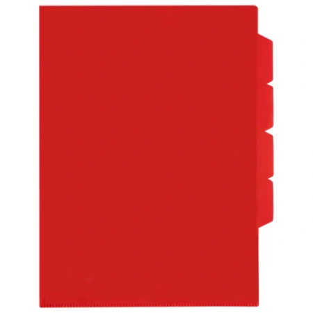 Папка-уголок 3 отделения, жесткая, непрозрачная, А4, BRAUBERG "SPECIAL", красная, 0,15 мм, 273064 - МСК «Форвард»