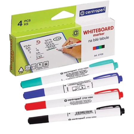 Маркеры для доски НАБОР 4 ЦВЕТА CENTROPEN "Dry-Wipe", круглый наконечник, 1,8 мм, 2709/4, 527090405 152013 - МСК «Форвард»