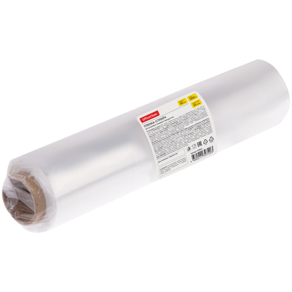 Пленка пищевая OfficeClean, ПЭ, 30см*300м, белая, 15мкм, вес 0,77кг+-5% 328661 - МСК «Форвард»