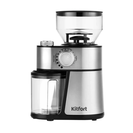 Кофемолка KITFORT КТ-717, мощность 200 Вт, вместимость 100 г, 14 степеней помола, стальная 458170 - МСК «Форвард»