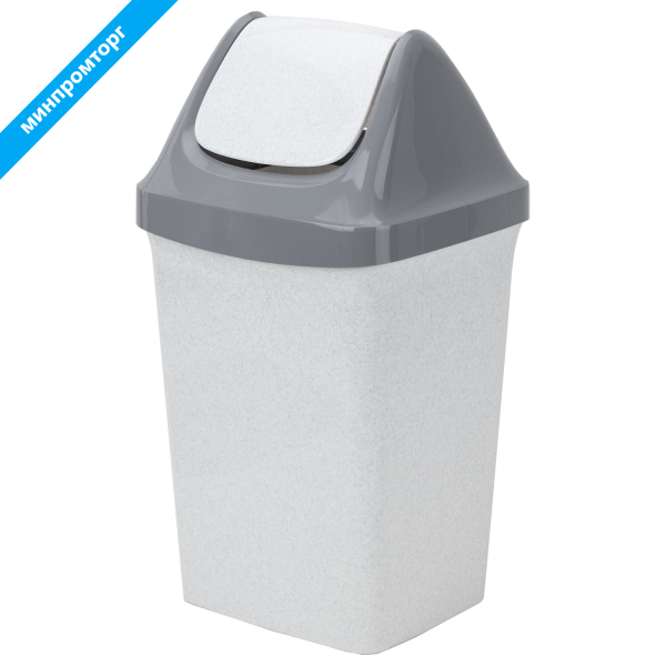 Ведро-контейнер 25л С КРЫШКОЙ (качающейся), для мусора,"СВИНГ" (в58*ш32*г28см), серое, IDEA, М 2463 602549