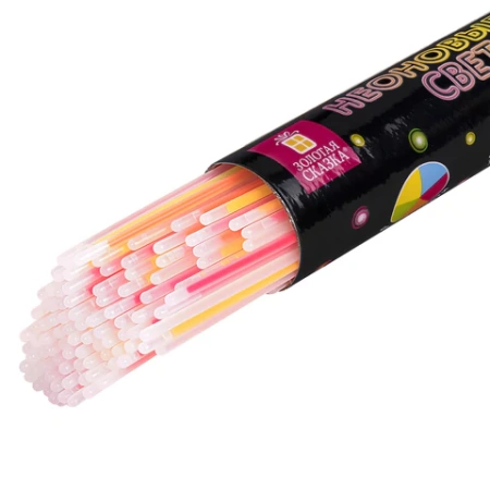 Светящиеся (неоновые) палочки 100 штук + 5 в ПОДАРОК! в тубе, ассорти, ЗОЛОТАЯ СКАЗКА, 662596 - МСК «Форвард»