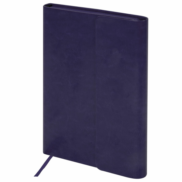 Ежедневник с магнитным клапаном недатированный под кожу А5 фиолетовый, BRAUBERG Magnetic X, 113282