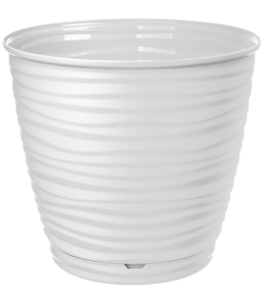 Горшок для цветов с поддоном Idiland Saffron 5.4 л белый (20.5x22.5 см) 221610329 1890681