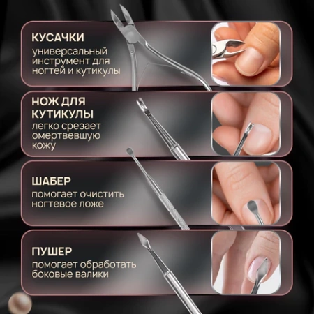 Премиальный набор для маникюра и педикюра 12 в 1 в пенале, PREMIUM, MONTE VITA (МОНТЕ ВИТА), 609495 - МСК «Форвард»