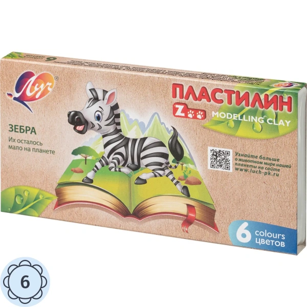 Пластилин Луч Zoo 6цв 90гр 30С 1810-08 1232297 минпромторг