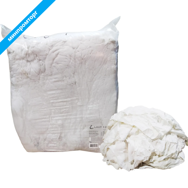 Ветошь хлопок (вафельная) белая 10 кг (размер лоскута 40x60 см) 2444441 минпромторг