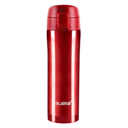 Термокружка 470 мл из нержавеющей стали SUS304, взрывной тёмно-красный металлик, LAIMA, 608822 - МСК «Форвард»