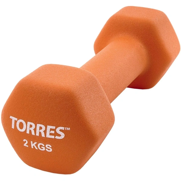 Гантель металлическая Torres PL55011 2 кг металл в неопреновой оболочке, 6гр,оранжевый PL55012 2009747 под заказ 8 дней - МСК «Форвард»