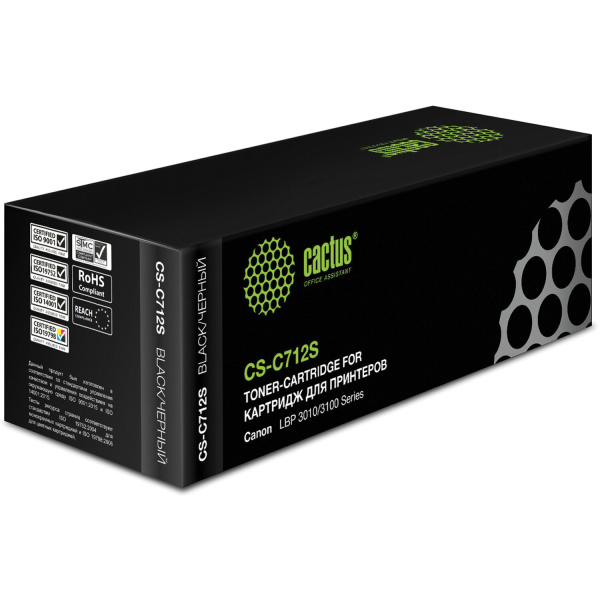Картридж лазерный CACTUS (CS-C712S) для CANON LBP-3010/3100, ресурс 1500 стр CS-C712S 361991