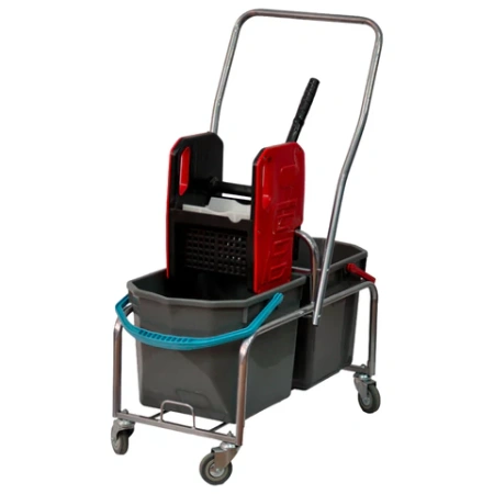 Тележка уборочная Eco-Force, 2 съемных ведра по 25 л, отжим, металлический каркас, бесшумные колеса, 22EF/2 609748 - МСК «Форвард»