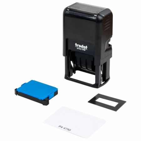 Датер со свободным полем, оттиск 41 х 24 мм, синий, TRODAT 4750 PRINTY 4.0, корпус черный, 141304 238360 - МСК «Форвард»