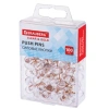 Силовые кнопки-гвоздики BRAUBERG CLEAR & GOLD, прозрачные с золотистым (шарики), 100 штук, 11 мм, 272760 - МСК «Форвард»