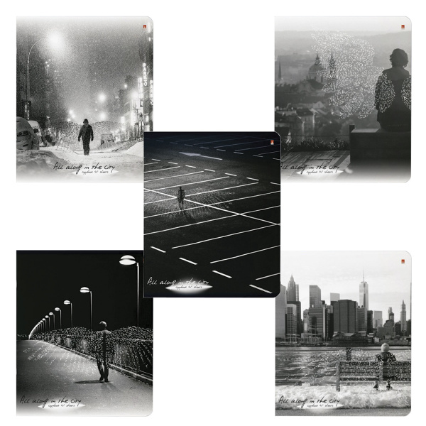 Тетрадь А5 48л. АЛЬТ скоба, клетка, глянцевый лак, бумага 65 г/м, ГОРОД АНГЕЛОВ, 7-48-821 403377