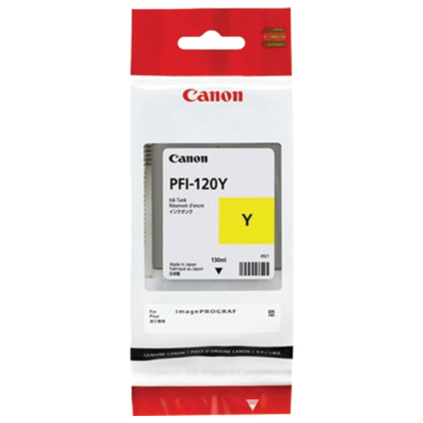 Картридж струйный CANON (PFI-120Y) для imagePROGRAF TM-200/205/300/305, желтый, 130мл, ориг 2888C001  363496 под заказ 8 дней