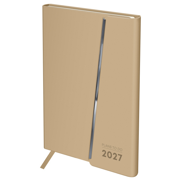 Ежедневник датированный 2027г., А5, 176л., твердый переплет, кожзам Soft touch, BG "Magnet. Vanilla", ванильный, магнитный клапан DdА5_67950 389949 - МСК «Форвард»