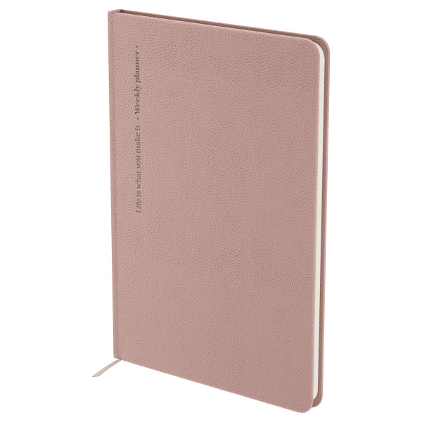 Еженедельник недатированный, B5, 64л., твердый переплет, кожзам, BG "Palm. Ecru pink", розовый 371695