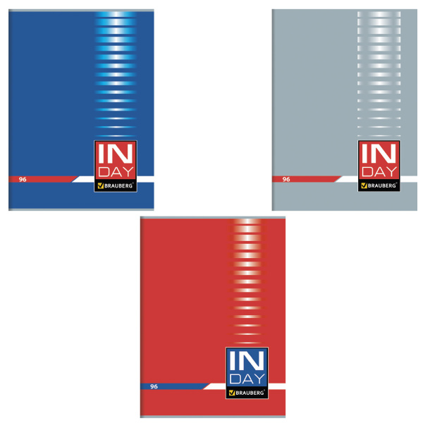 Тетрадь А4 96л. BRAUBERG скоба, клетка, обложка картон, INDAY, 400520