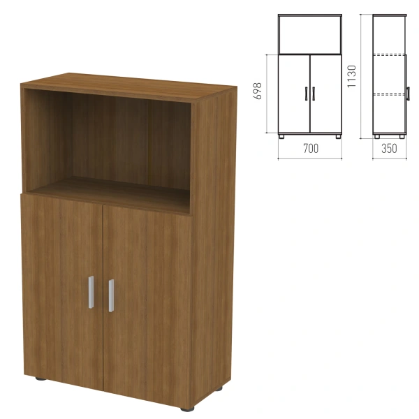 Шкаф полузакрытый "Канц", 700х350х1130мм, цвет орех (КОМПЛЕКТ) 980026