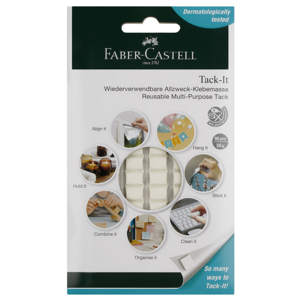 Масса для приклеивания Faber-Castell "Tack-It", 90 кубиков, 50г, картон. уп.,589150 европодвес 286598 - МСК «Форвард»