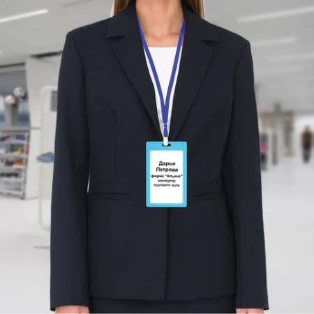 Бейдж вертикальный (90х54 мм) АССОРТИ, голубой, красный, салатовый, оранжевый, BRAUBERG ULTRA COLOR, 238821 - МСК «Форвард»