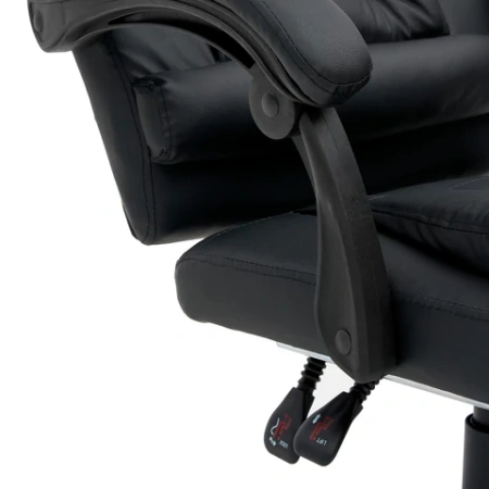 Кресло офисное CROMEX (КРОМЕКС) "Chill MS-005", с функцией вибромассажа, подножка, экокожа, черное, 532958 - МСК «Форвард»