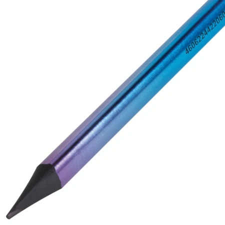 Карандаш чернографитный с ластиком BRAUBERG "GRADE Metallic", 1 шт., HB, трехгранный, 182000 - МСК «Форвард»