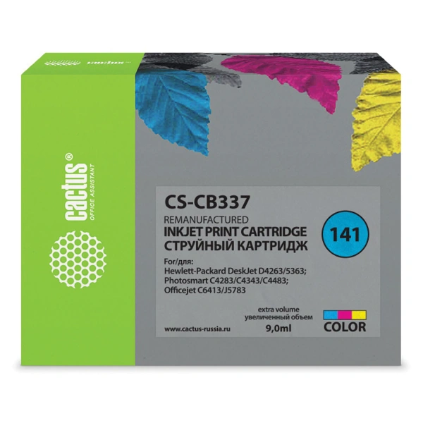 Картридж струйный CACTUS (CS-CB337) для HP C4283/C4383/Officejet J5783/D4263, цветной CS-CB337 361887 ПОД ЗАКАЗ 8 ДНЕЙ