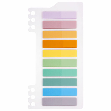 Закладки клейкие пастельные BRAUBERG PASTEL, пластиковые, 45х10 мм, 10 цветов х 20 листов, 115579 - МСК «Форвард»
