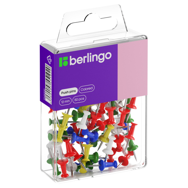 Кнопки силовые Berlingo, 50шт., ассорти, пласт. упак., европодвес PN5000 115993