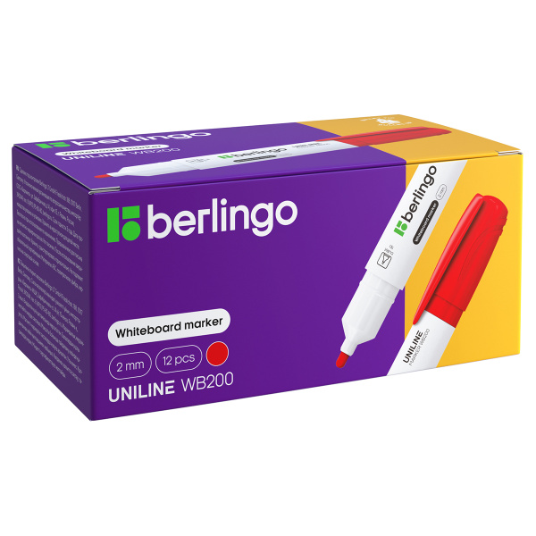 Маркер для белых досок Berlingo "Uniline WB200" красный, пулевидный, 2мм PM6212 117144 - МСК «Форвард»