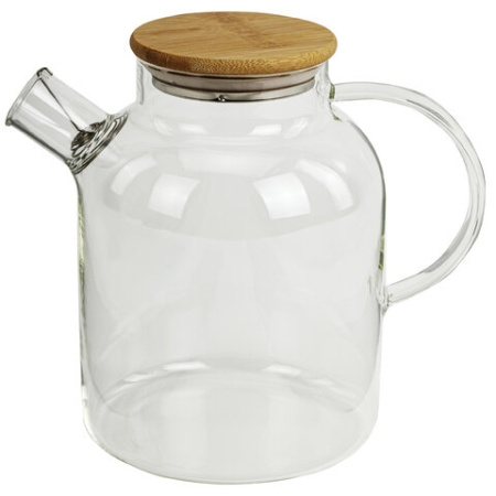 Чайник заварочный 1500 мл "Бочонок", жаропрочное стекло, спиральное сито, DASWERK, 608645 - МСК «Форвард»