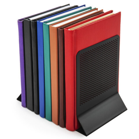 Держатель (ограничитель) подставка для книг BRAUBERG "Germanium Original", КОМПЛЕКТ 2 штуки, металл, 237978 - МСК «Форвард»