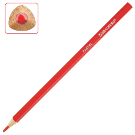 Карандаши цветные BRAUBERG PASTEL, 12 пастельных цветов, трехгранные, грифель 3 мм, натуральное дерево, 181850 - МСК «Форвард»