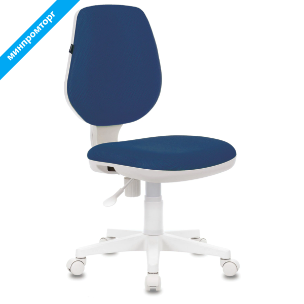Кресло детское BRABIX Fancy MG-201W, без подлокотников, пластик белый, синее TW-10N, 532413 MG-201W_