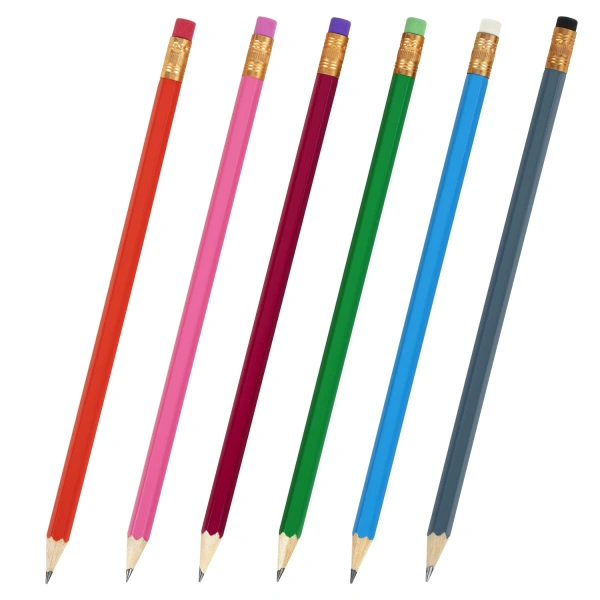 Карандаш чернографитный KOH-I-NOOR, 1шт., "Astra", НВ, с ластиком, корпус ассорти, заточенный, 1380 180139