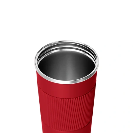 Термокружка 510 мл JOYLUX (ДЖОЙЛЮКС) EVERY DAY, нержавеющая сталь SUS304, силиконовый рукав, красный матовый, 700294 - МСК «Форвард»