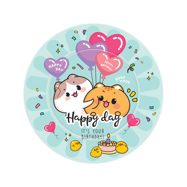 Тарелки одноразовые бумажные MESHU "Funny friends", 18см, набор 6шт MS_57313 380809 - МСК «Форвард»
