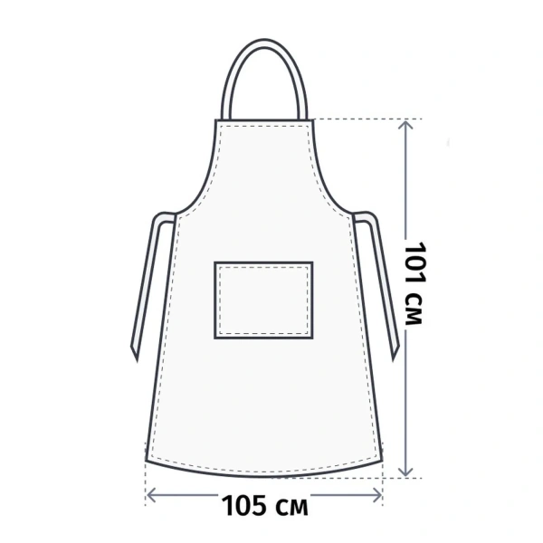 Фартук Диагональ тёмно-синий 101 см хлопок 93765 - МСК «Форвард»