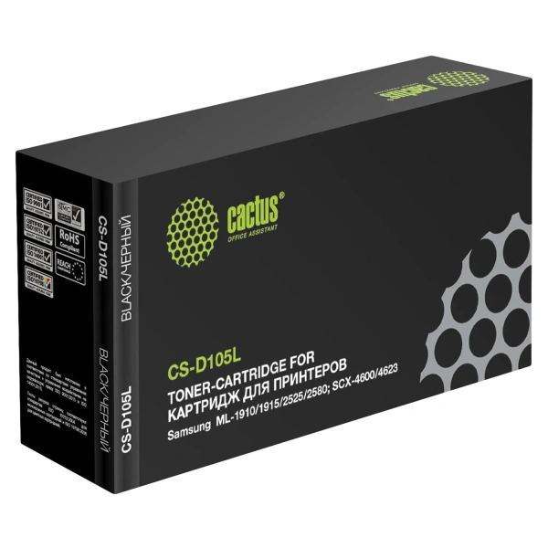 Картридж лазерный CACTUS (CS-D105L) для SAMSUNG ML-1910/SCX4600/4623F/FN, ресурс 2500 стр CS-D105L 361784