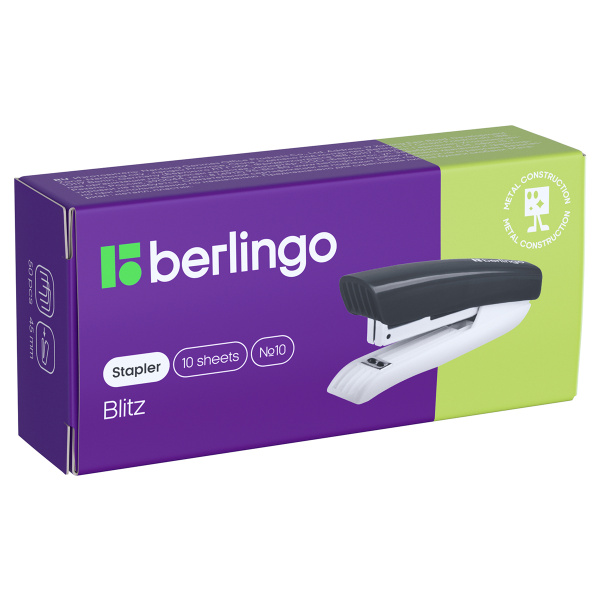 Степлер №10 Berlingo "Blitz" до 10л., пластиковый корпус, ассорти DSp_10113 277239 - МСК «Форвард»