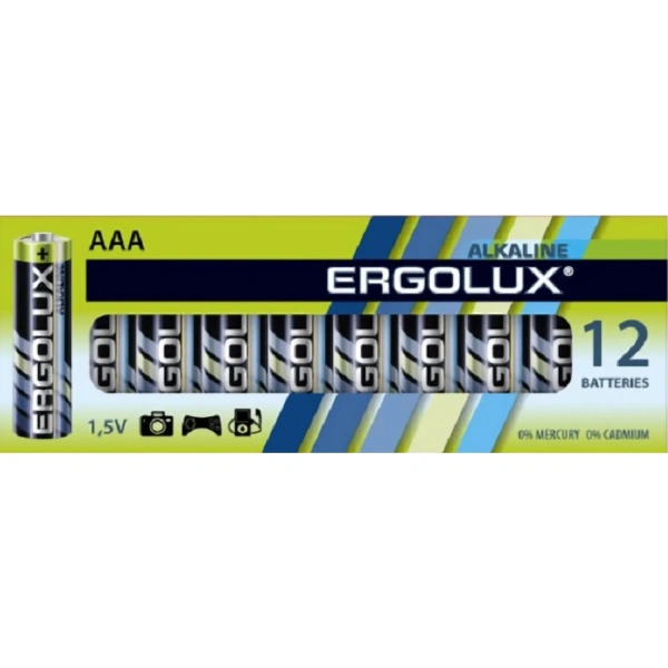 Батарейка ААА мизинчиковая Ergolux Alkaline КОМПЛЕКТ 12шт BP-12 LR03 ,1.5В 11745 1568796 - МСК «Форвард»